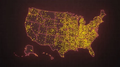 Map of the spread of the COVID-19 virus in the United States. Stock Footage 130000507