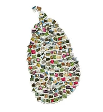 Map of sri lanka - collage made of travel photos Foto stock