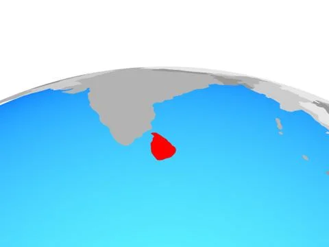 Map of Sri Lanka on globe Stock Illustration