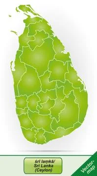 Map of sri lanka Stock Illustration