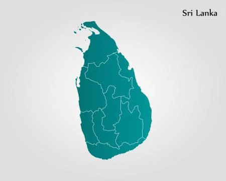 Map of Sri Lanka Stock Illustration