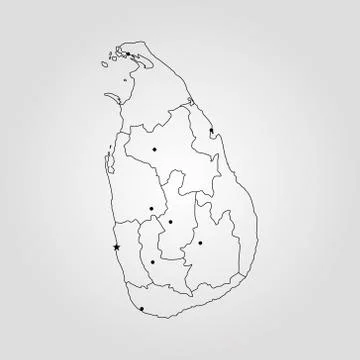 Map of Sri Lanka Stock Illustration