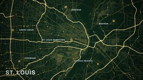 Map of St. Louis Video stock 340892197