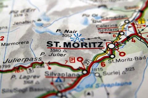 Map of ST. Moritz Stock Photos