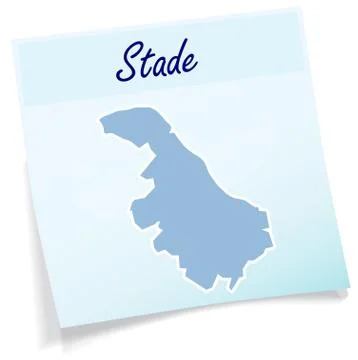 Map of stade as sticky note Stock Illustration