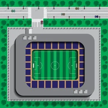 Map of the stadium with a football field. Stock Illustration
