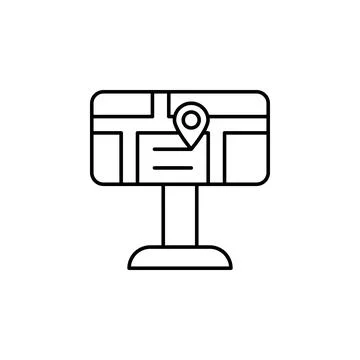 Map, stand icon. Simple line, outline vector elements of city for ui and ux イラスト素材