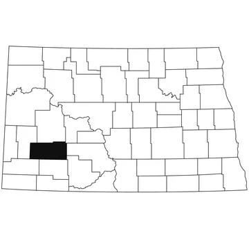 Map of stark County in North Dakota state on white background. single Count.. Stock Illustration