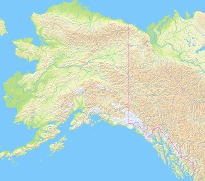 Map of the State Alaska (US). Stock Photos