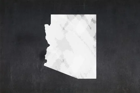 Map of the State of Arizona drawn on a blackboard Stock Illustration