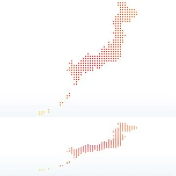 Map of State of Japan with Dot Pattern 스톡 일러스트
