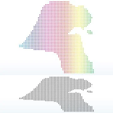 Map of State of Kuwait with with Dot Pattern Illustrazione stock