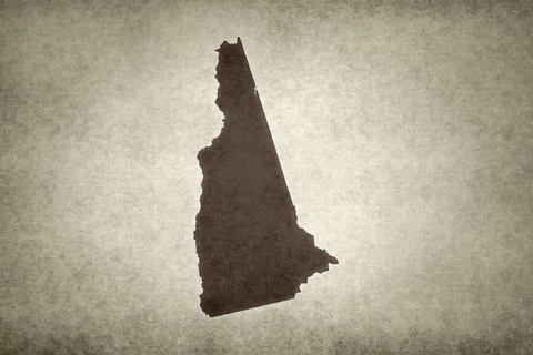 Map of the state of New Hampshire on an old paper Stock Illustration
