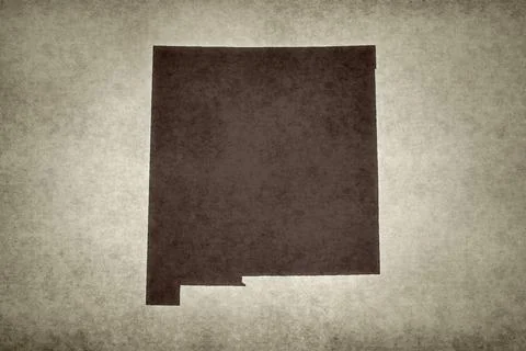 Map of the state of New Mexico on an old paper Stock Illustration