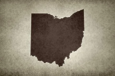 Map of the state of Ohio on an old paper Stock Illustration