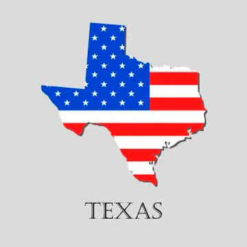 Map State of Texas in American Flag - vector illustration. Stock Illustration