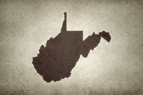 Map of the state of West Virginia on a paper Stock Illustration