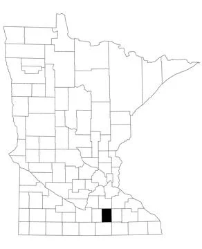 Map of Steele County in Minnesota state on white background. single County .. Stock Illustration
