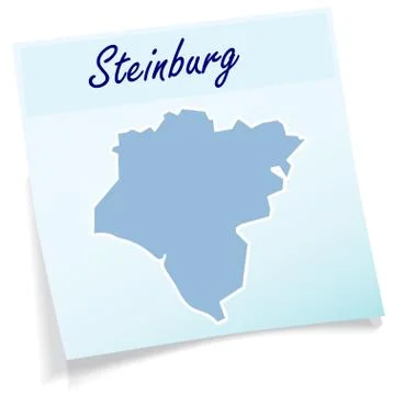 Map of steinburg as sticky note Stock Illustration