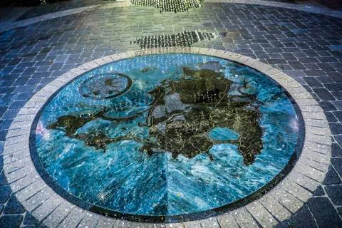 Map of st.maarten on the boardwalk Stock-Fotos