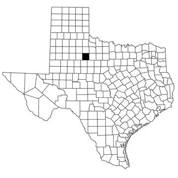 Map of Stonewall County in Texas state on white background. single County m.. Stock Illustration
