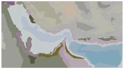 Map of the Strait of Hormuz Stock Illustration