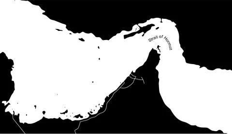 Map of the Strait of Hormuz Stock Illustration
