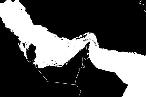 Map of the Strait of Hormuz Stock Illustration