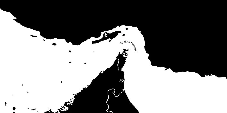 Map of the Strait of Hormuz Stock Illustration