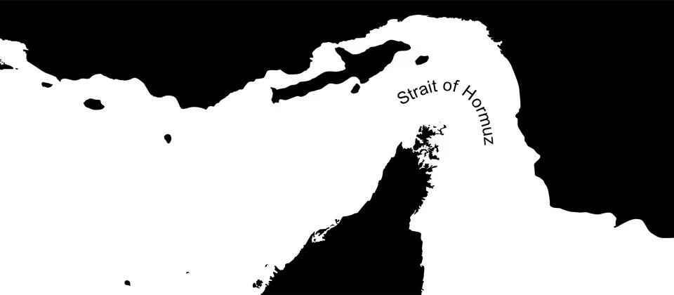 Map of the Strait of Hormuz Stock Illustration