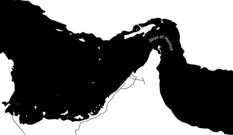 Map of the Strait of Hormuz Stock Illustration