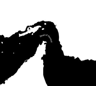 Map of the Strait of Hormuz Stock Illustration