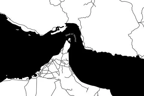 Map of the Strait of Hormuz Stock Illustration