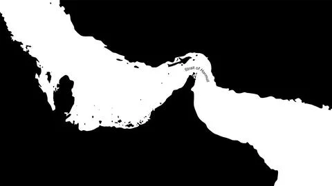 Map of the Strait of Hormuz Stock Illustration