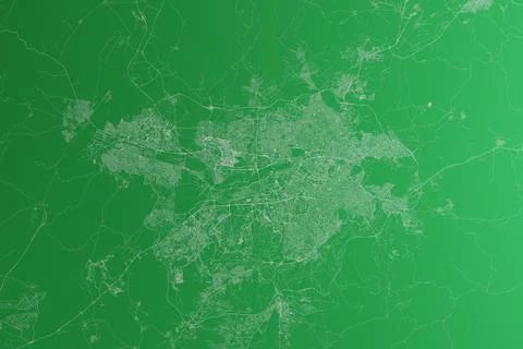 Map of the streets of Ankara (Turkey) made with white lines on green paper. T Stock Photos