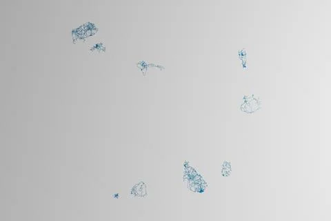 Map of the streets of Cape Verde made with blue lines on white paper. Top fla Stock Photos