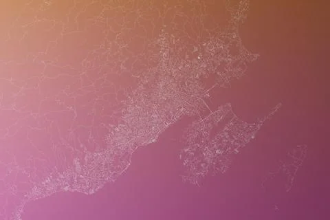 Map of the streets of Cebu (Philippines) made with white lines on pinkish red Stock Photos