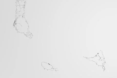 Map of the streets of Comores on white background. Top flat view. 3d render,  Stockfoto's