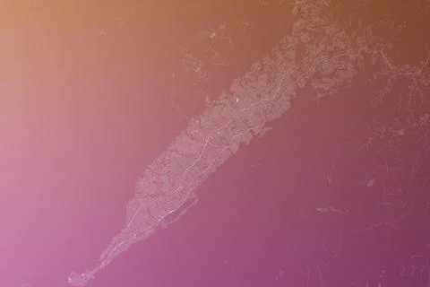 Map of the streets of Conakry (Guinea) made with white lines on pinkish red g Stock Photos