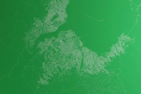 Map of the streets of Kinshasa (Congo) made with white lines on green paper.  Stock Photos