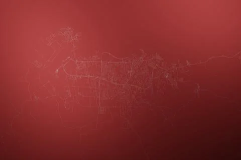 Map of the streets of Malabo (Equatorial Guinea) made with white lines on abs Stock Photos