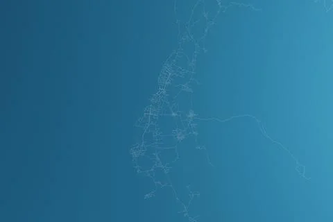 Map of the streets of Moroni (Comores) made with white lines on blue paper. T Stock Photos