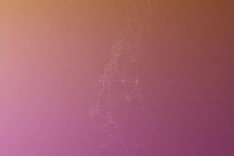 Map of the streets of Moroni (Comores) made with white lines on pinkish red g Stock Photos