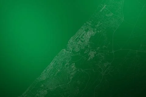 Map of the streets of Rabat (Morocco) made with white lines on abstract green Stock Photos