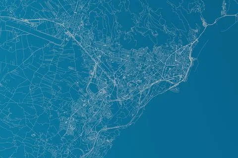 Map of the streets of Santa Cruz de Tenerife (Canary islands, Spain) made wit Stock Photos