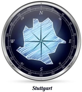 Map of stuttgart with borders Stock Illustration