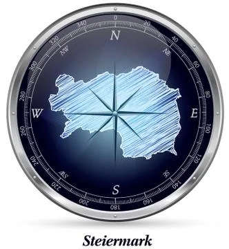 Map of styria with borders Stock Illustration
