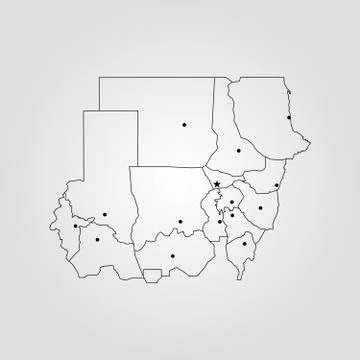 Map of Sudan Stock Illustration