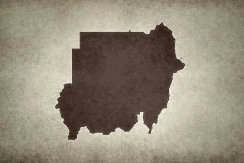 Map of Sudan printed on a paper Stock Illustration