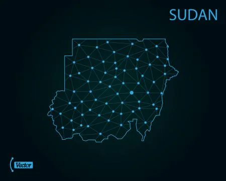 Map of Sudan. Vector illustration. World map Stock Illustration
